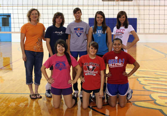 The 2011 Delta C7 varsity volleyball team Pictured left to right bottom 